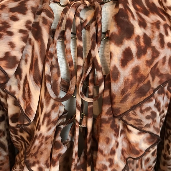 Arden B Flowy, Tie Up, Long-Sleeve Top-Medium - Picture 2 of 4